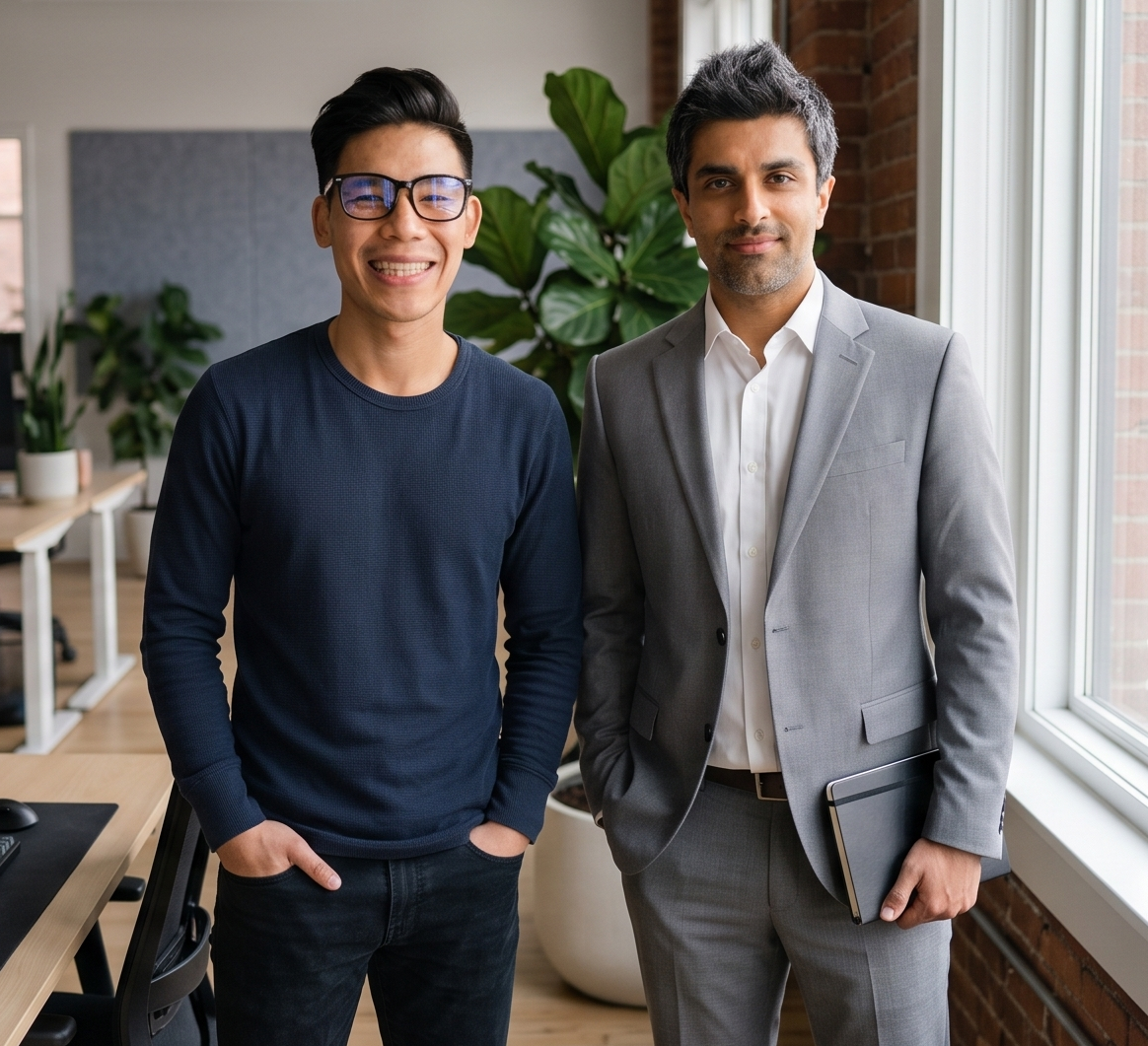 Mark and Arpan collaborating in the office